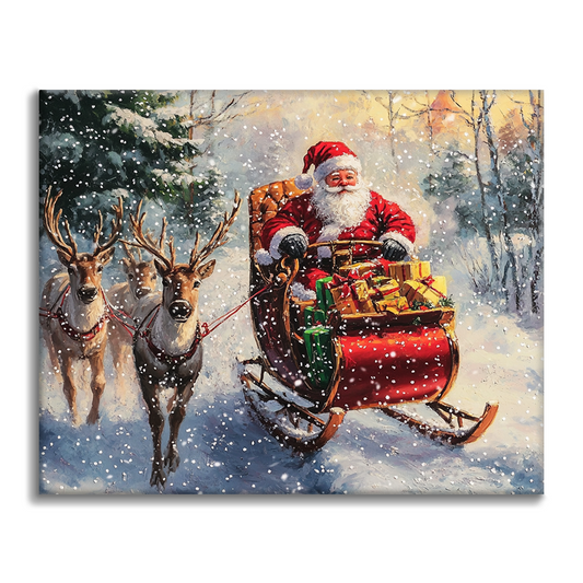 Santa and Elk - Paint by Numbers