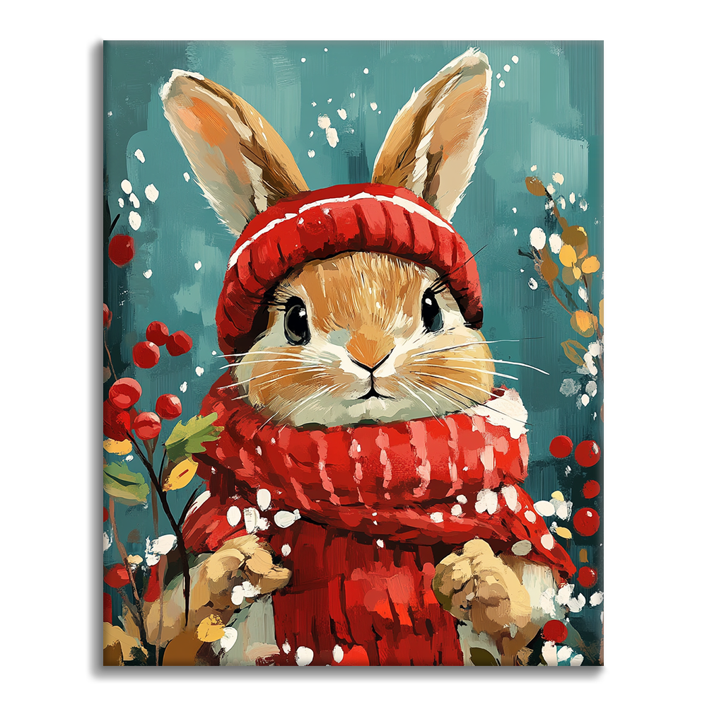 Christmas Bunny - Paint by Numbers