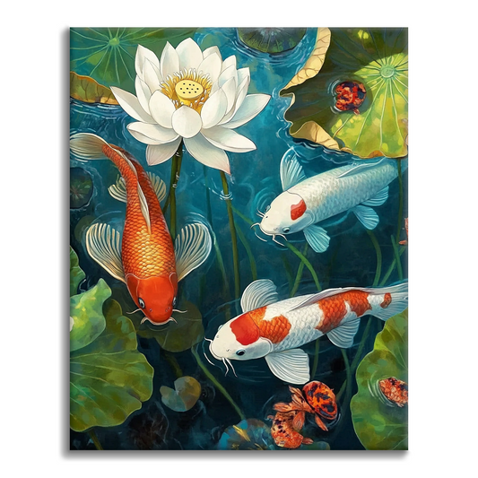 Koi in the Pond - Paint by Numbers