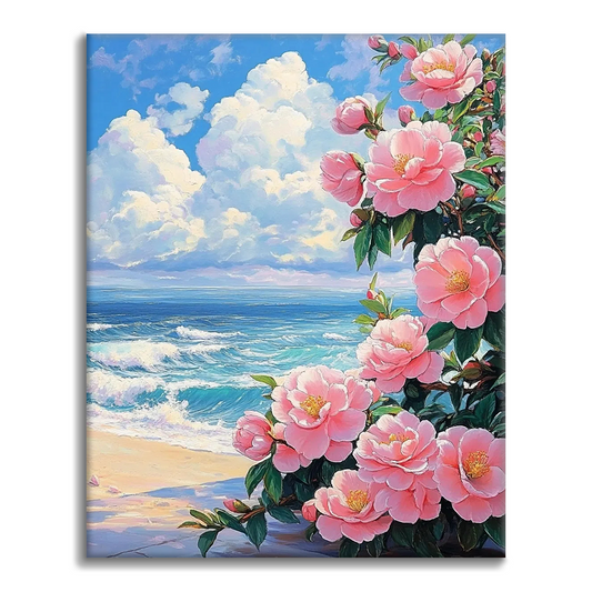 Camellia by the Sea - Paint by Numbers