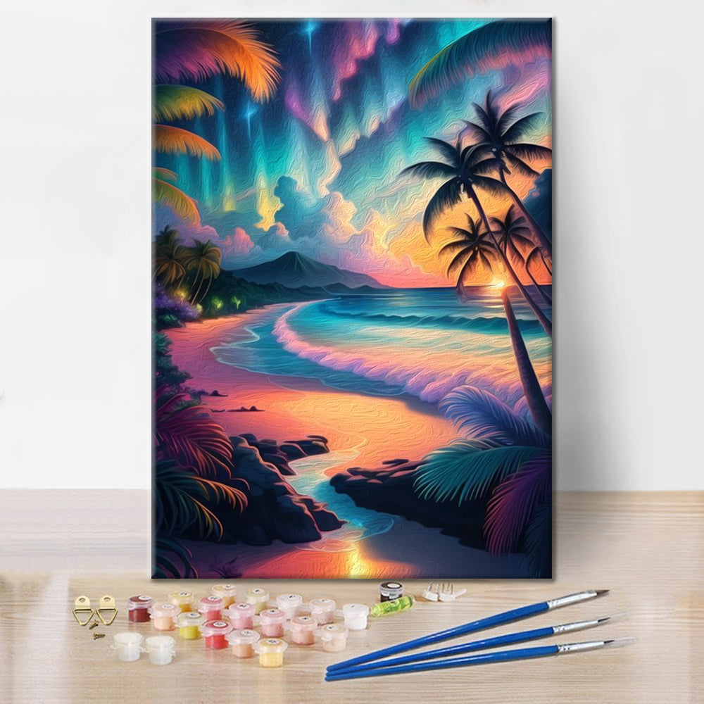 Synthwave Beach - Peinture par numéros