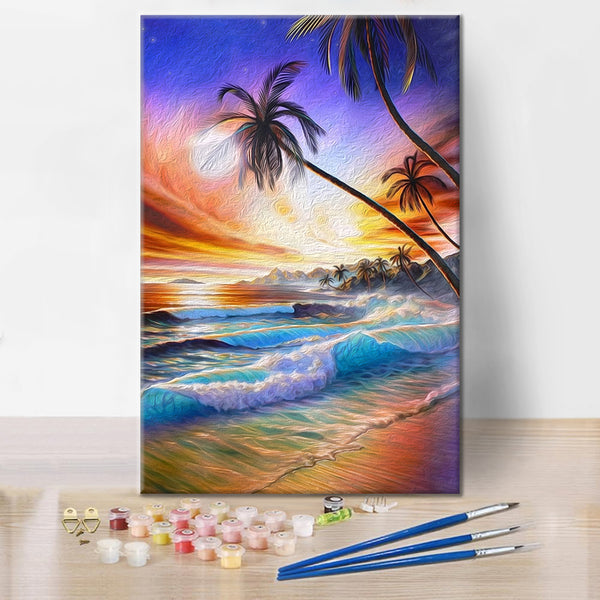 Plage tropicale - Peinture par numéros