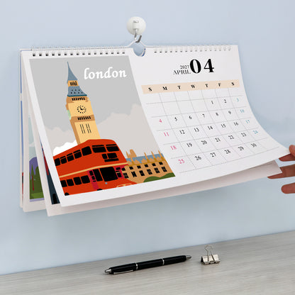 Famous Landmarks Edition - 2027 Paint by Numbers Desk Calenda