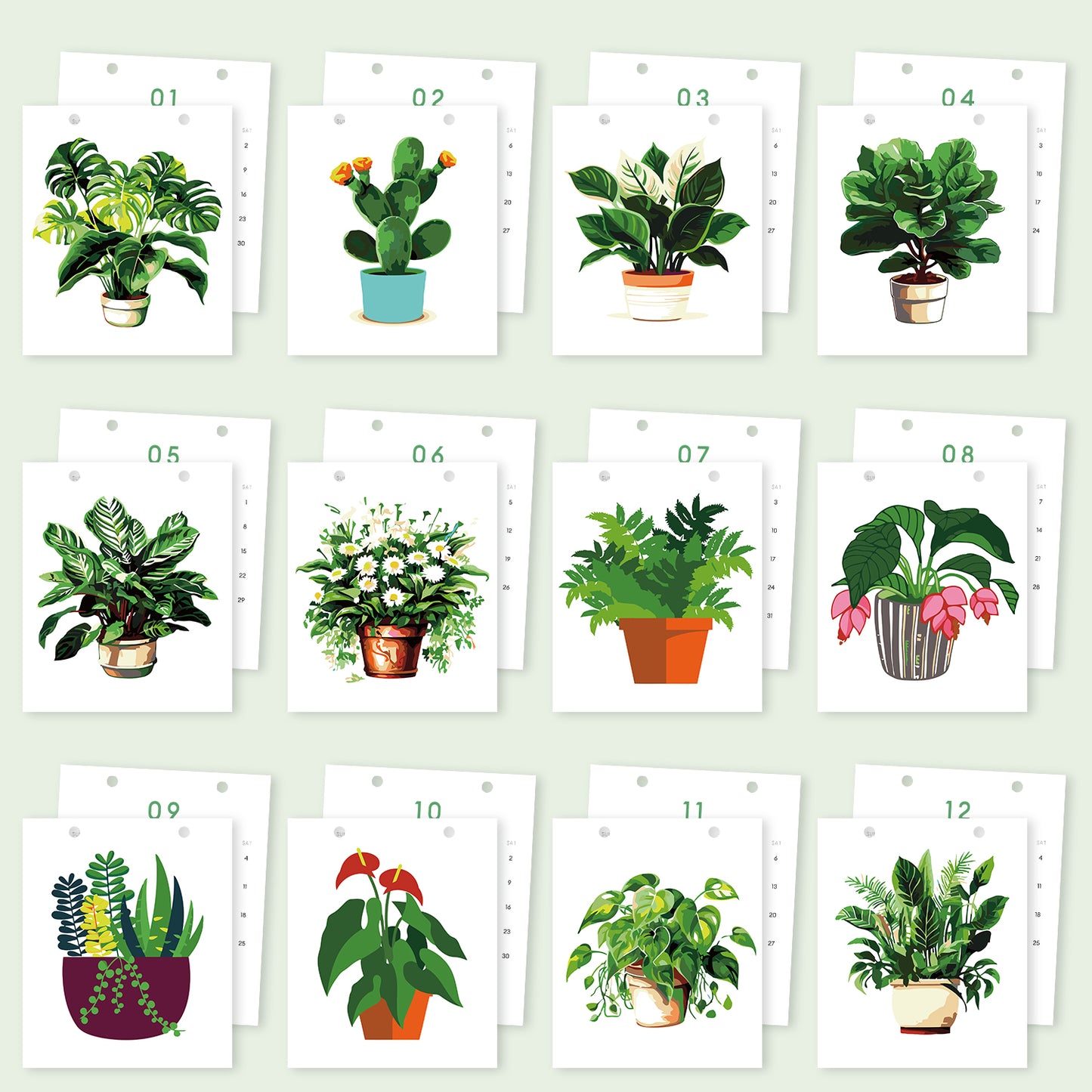 Plants Edition - 2027 Paint by Numbers Desk Calenda