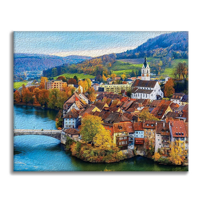 Colorcraft Swiss River Village - Paint by Numbers