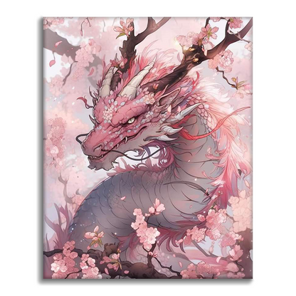 Dragon de fleurs de cerisier - Peinture par numéros