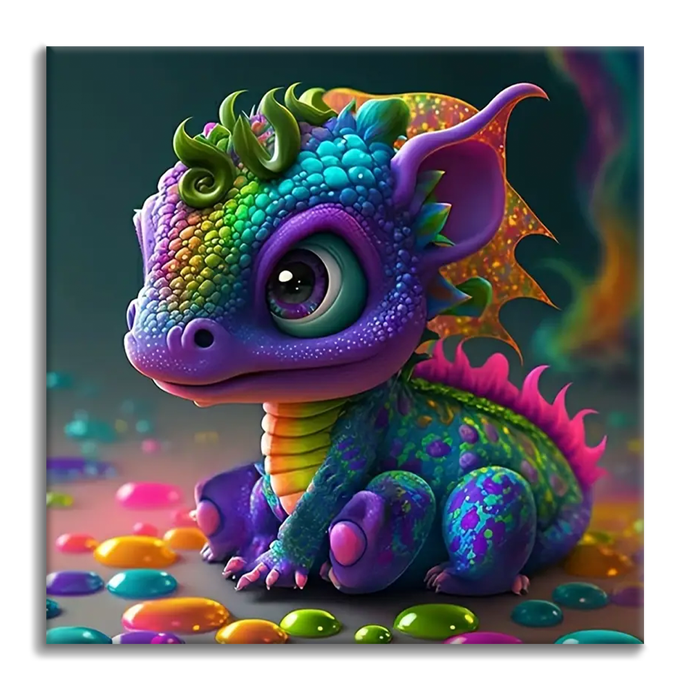 Mignon petit dragon - Peinture par numéros