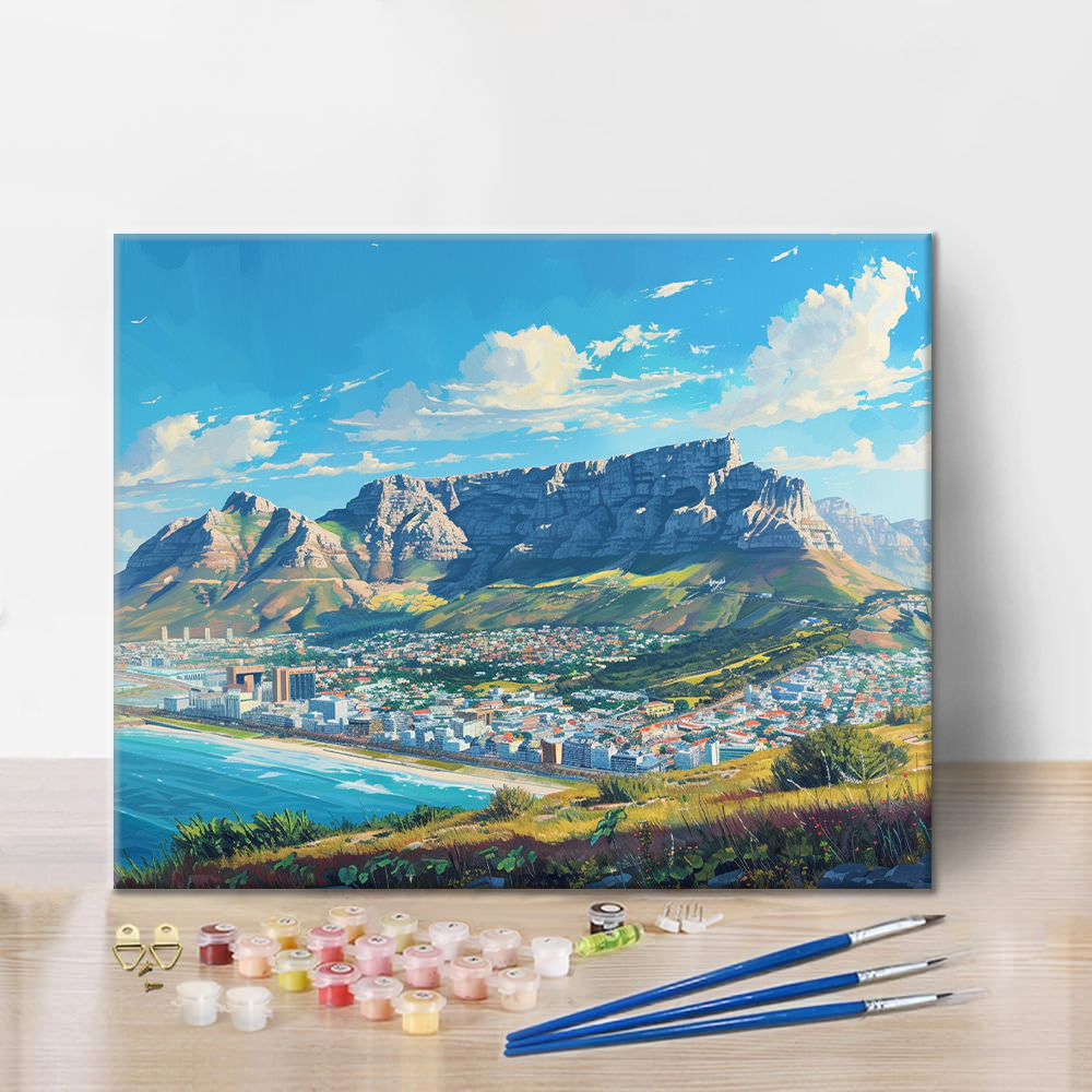 Table Mountain in Cape Town - Paint by Numbers