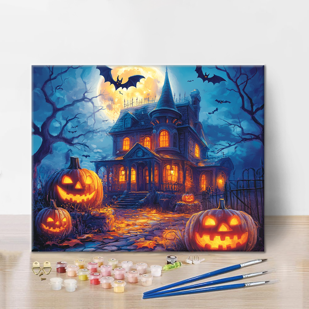 The Pumpkin Haunted House - Paint by Numbers