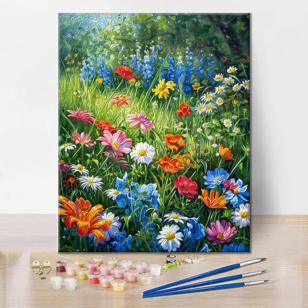 Fleur sauvage en bordure de route - Peinture par numéros