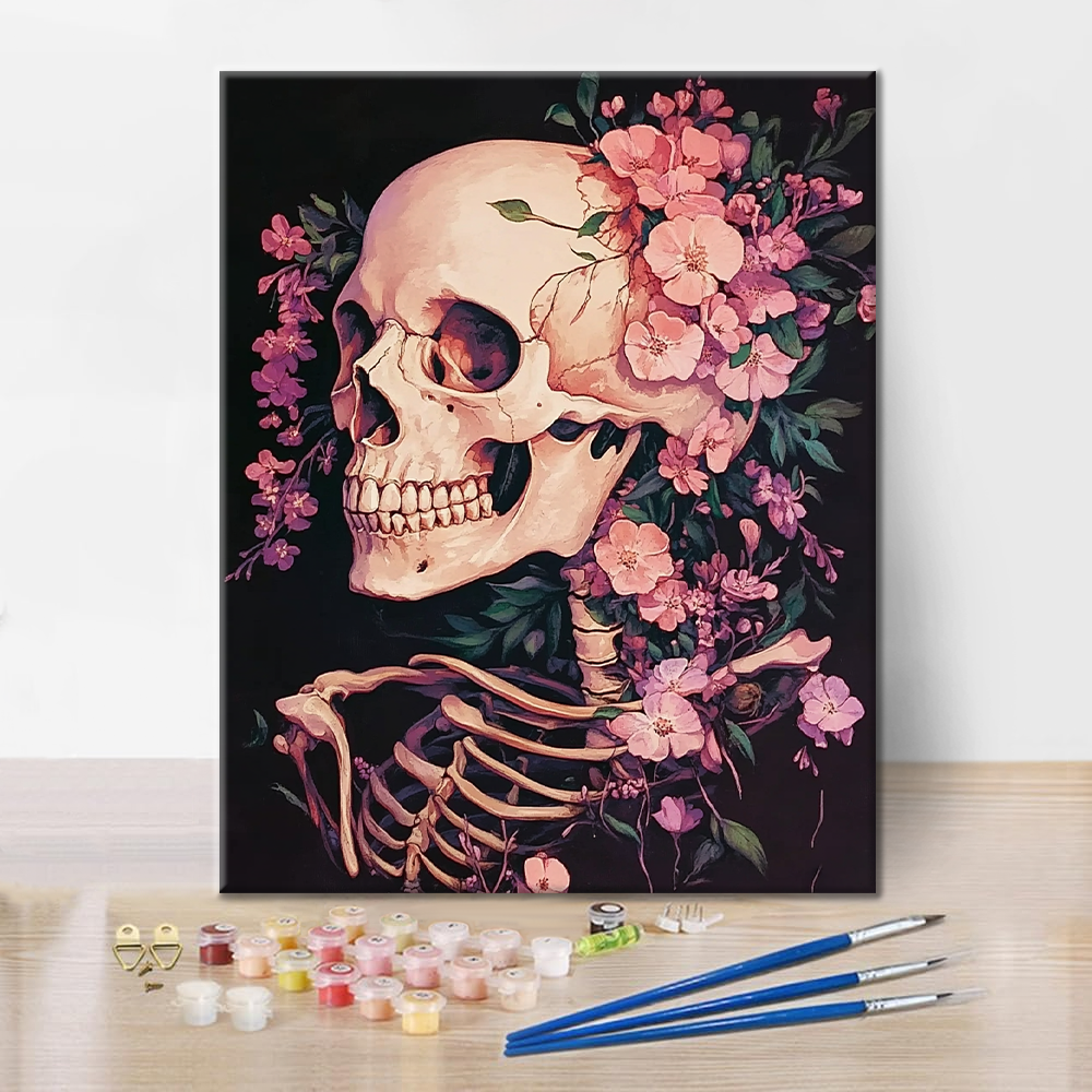 Floral Skull - Paint by Numbers