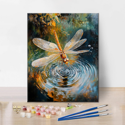 Dragonfly in the Pool - Paint by Numbers