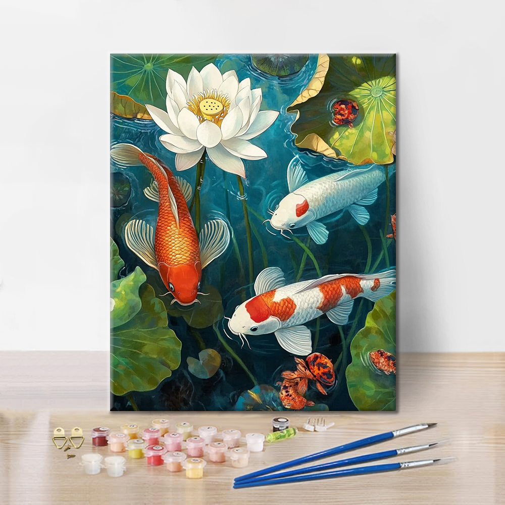 Koi in the Pond - Paint by Numbers