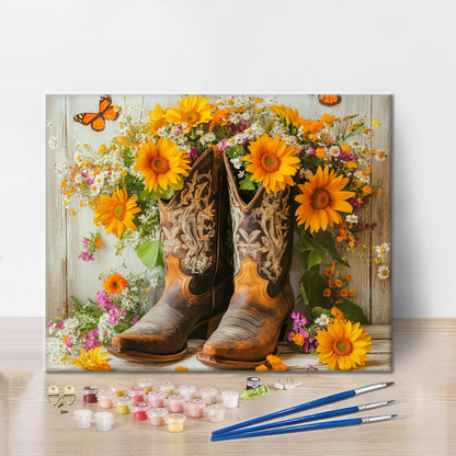 Western Cowboy Boots - Paint by Numbers