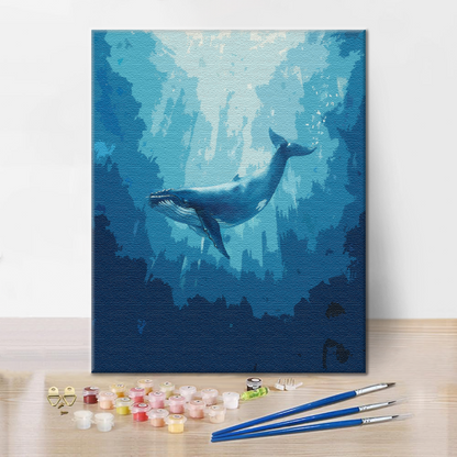 Baleine bleue - Peinture par numéros