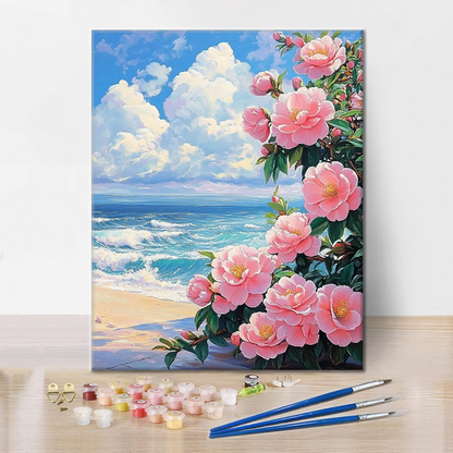 Camellia by the Sea - Paint by Numbers