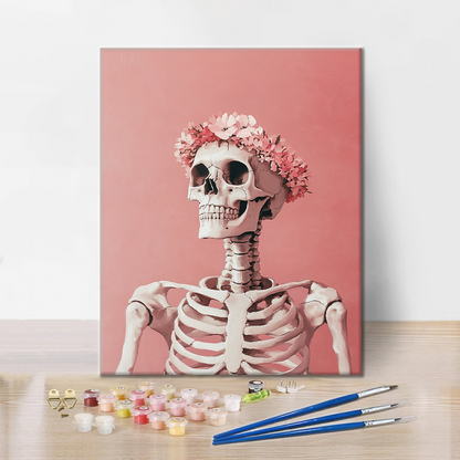 Flower and Skull - Paint by Numbers