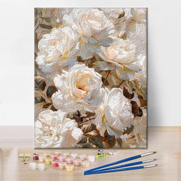 Rose blanche - Peinture par numéros