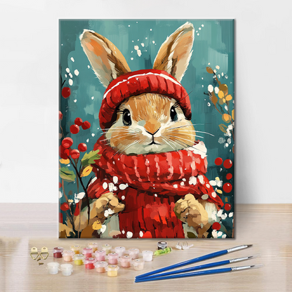 Christmas Bunny - Paint by Numbers