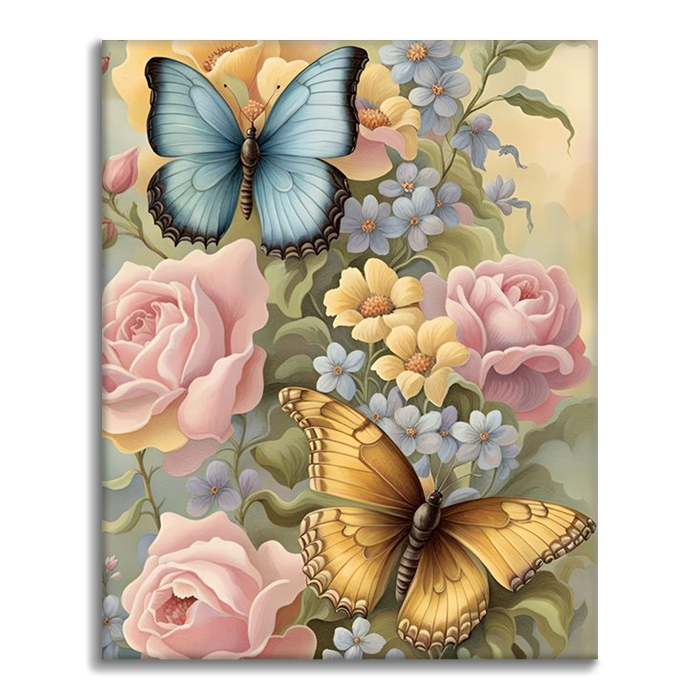 Flowers Butterflies - Paint by Numbers