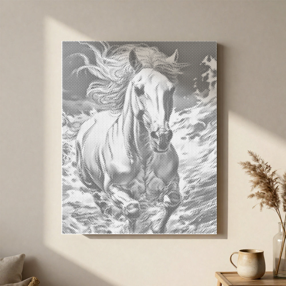 Majestic Running Horse - Dot Painting