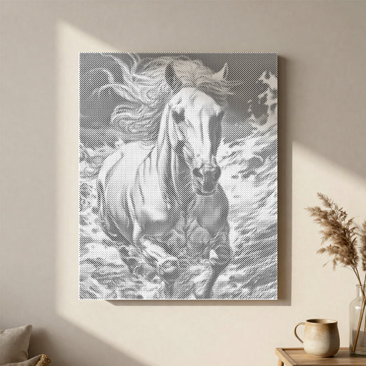 Majestic Running Horse - Dot Painting