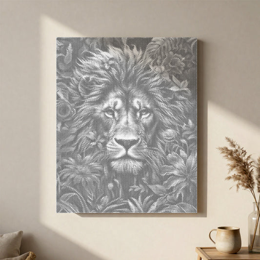 Foliage and Lion's Fury - Dot Painting