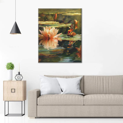 Butterflies and Water Lilies - Paint by Numbers