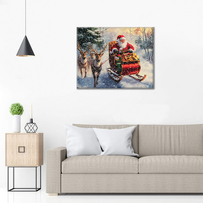 Santa and Elk - Paint by Numbers