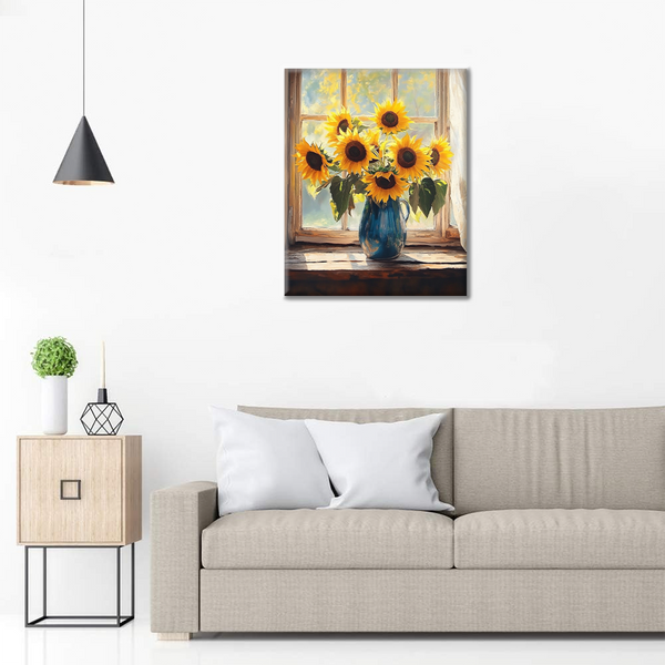 Sunflowers by the window - Paint by Numbers