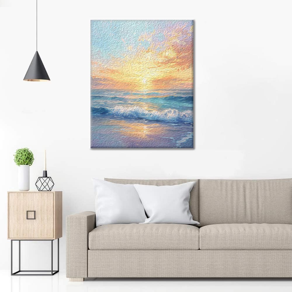 Lever de soleil sur la mer - Peinture par numéros