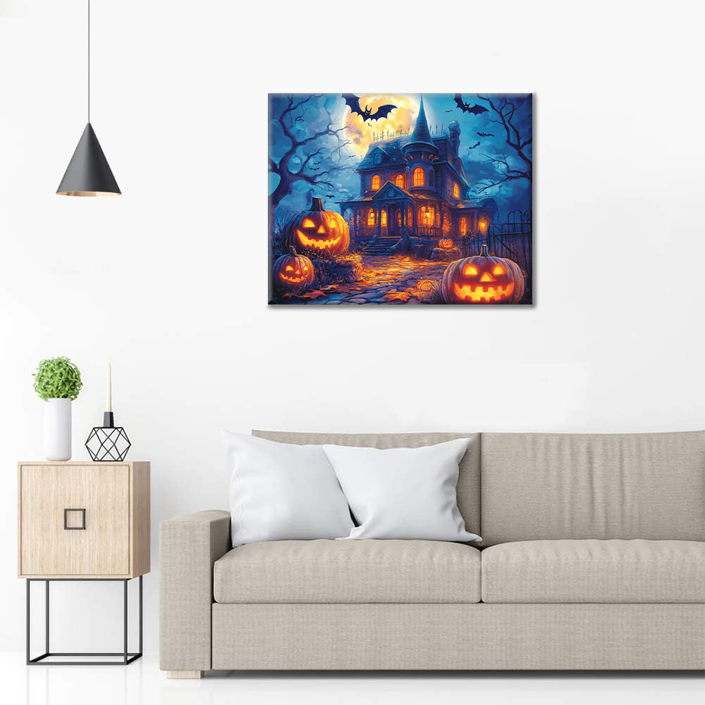 The Pumpkin Haunted House - Paint by Numbers