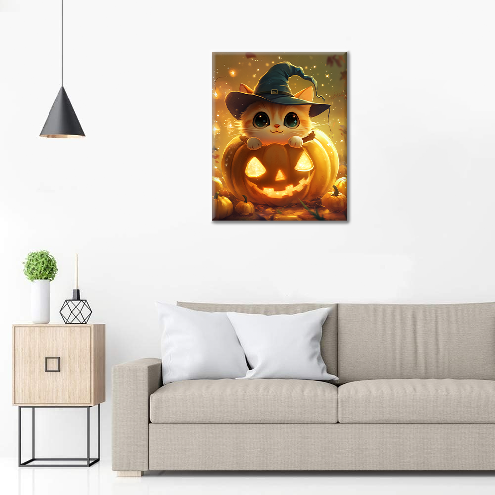 Pumpkin Kitty - Paint by Numbers