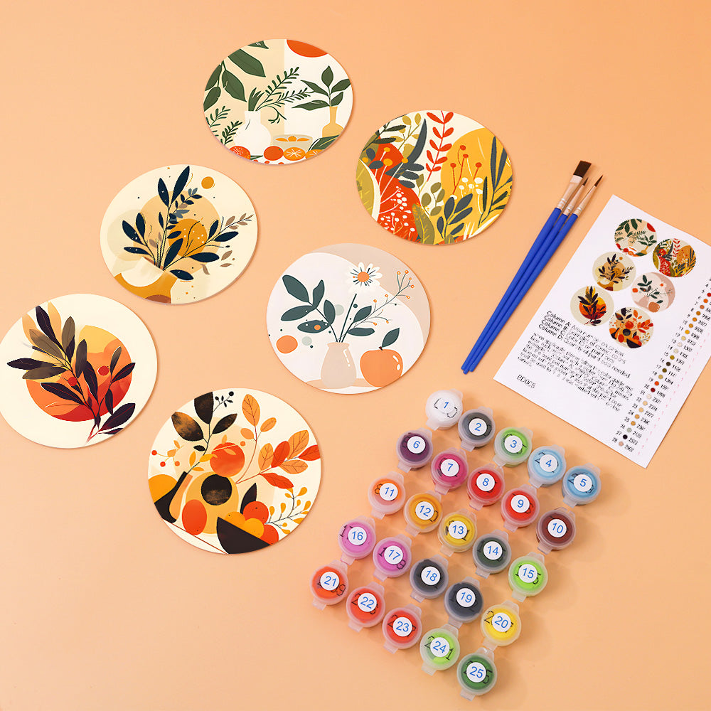 Coasters - Foliage - Paint by Numbers