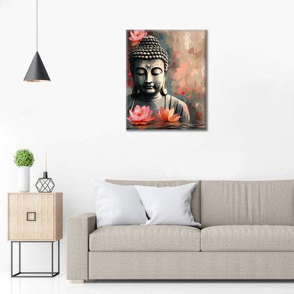 Buddha with flower - Paint by Numbers