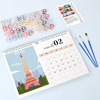 Famous Landmarks Edition - 2027 Paint by Numbers Desk Calenda