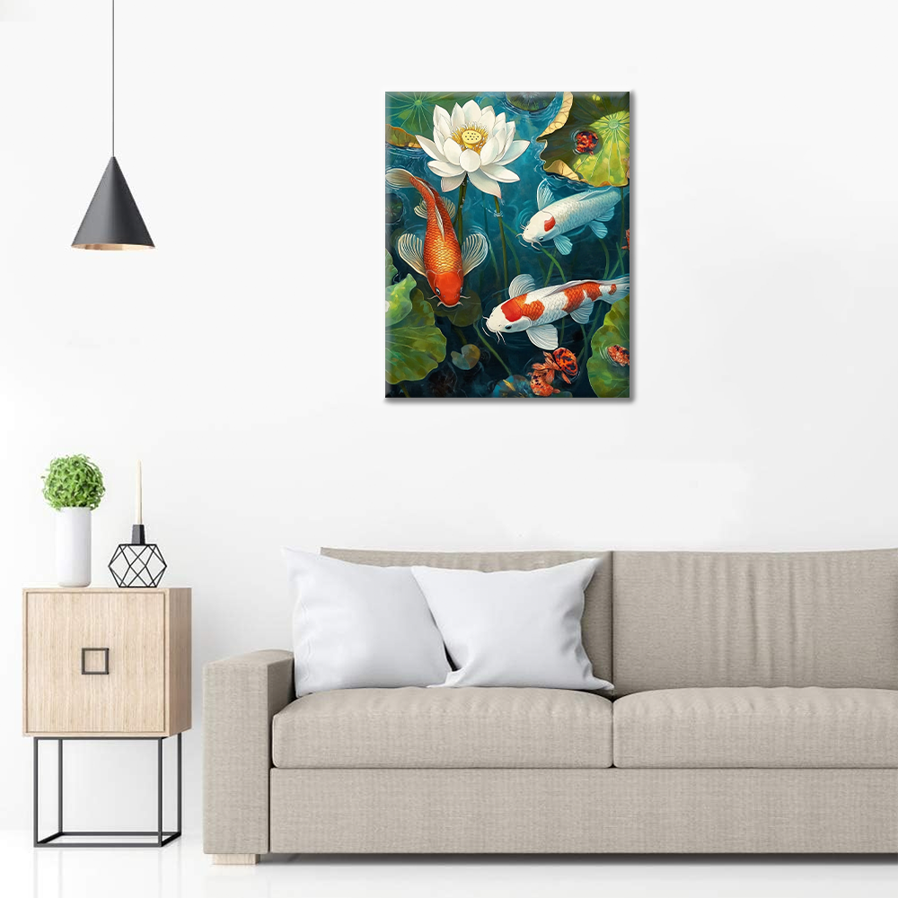 Koi in the Pond - Paint by Numbers