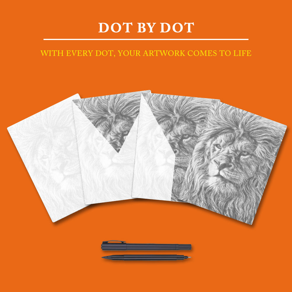 Giant African Lions - Dot Painting