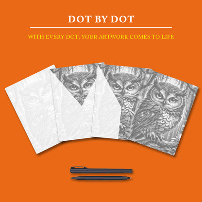 Blue Owl - Dot Painting