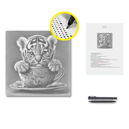 Adorable Tiger Cub - Dot Painting