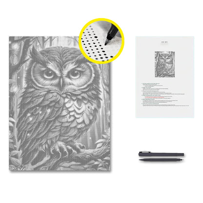 Blue Owl - Dot Painting