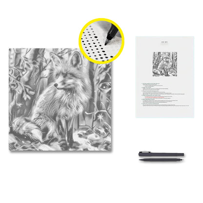 Fox In A Snowy Forest - Dot Painting