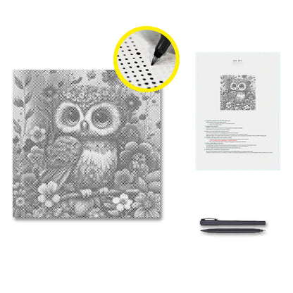 Soft and Cute Baby Owl - Dot Painting