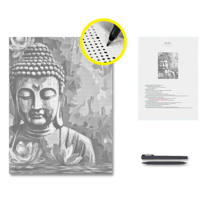 Buddha with Flower - Dot Painting