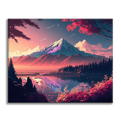 Mountain Range at Sunset - Paint by Numbers