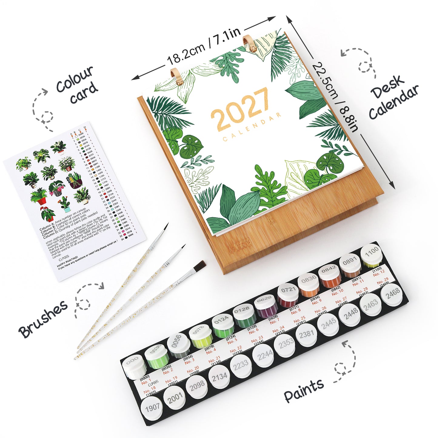 Plants Edition - 2027 Paint by Numbers Desk Calenda