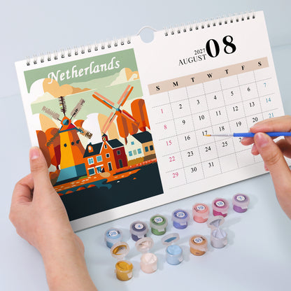 Famous Landmarks Edition - 2027 Paint by Numbers Desk Calenda