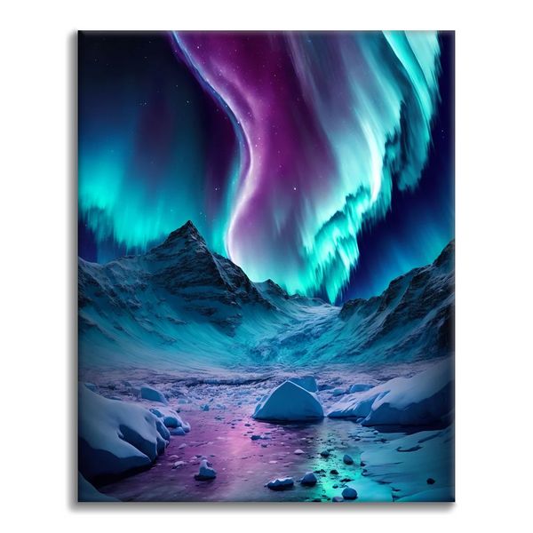 Blue Aurora Borealis - Paint by Numbers