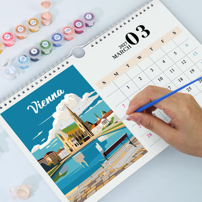 Famous Landmarks Edition - 2027 Paint by Numbers Desk Calenda