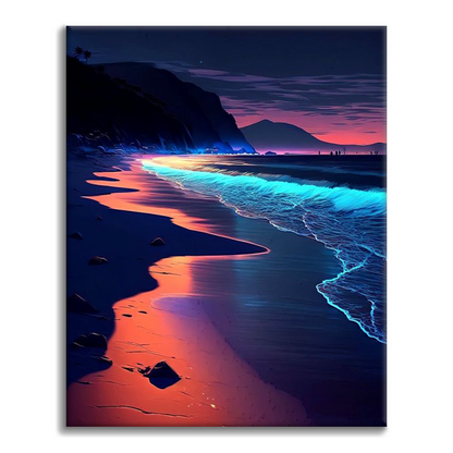 Plage lumineuse colorée - Peinture par numéros